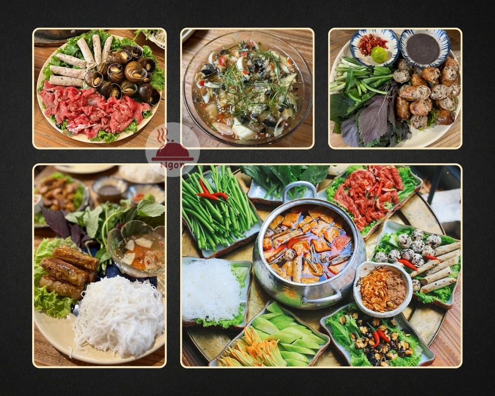 Một số món ăn của quán ăn gia đình quận 1 Con Ốc Quán