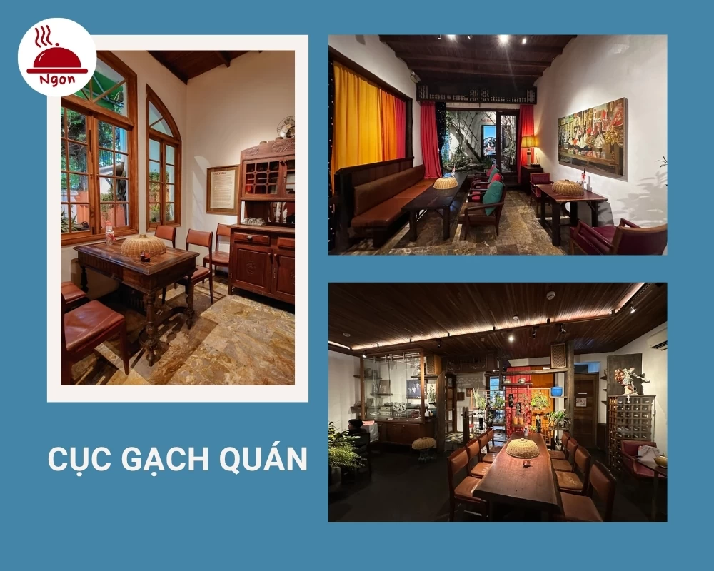 Không gian Cục Gạch Quán được bài trí theo kiểu hoài cổ