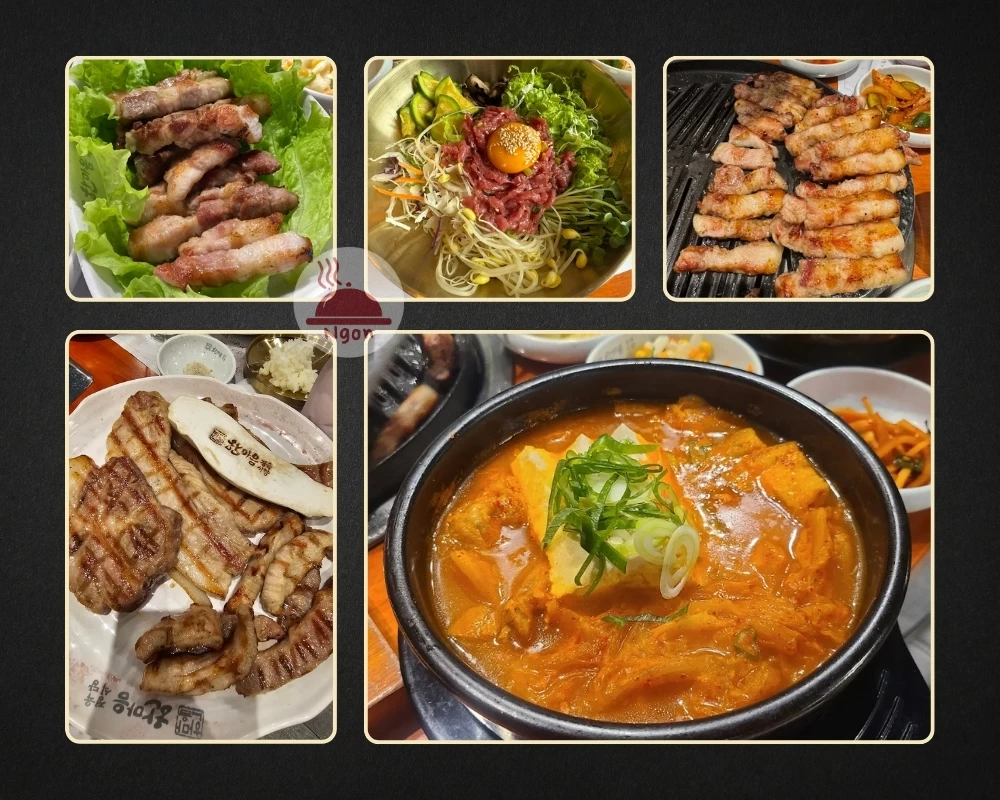 Một số món ăn của nhà hàng Hàn Quốc quận 7 Hanmaeum BBQ