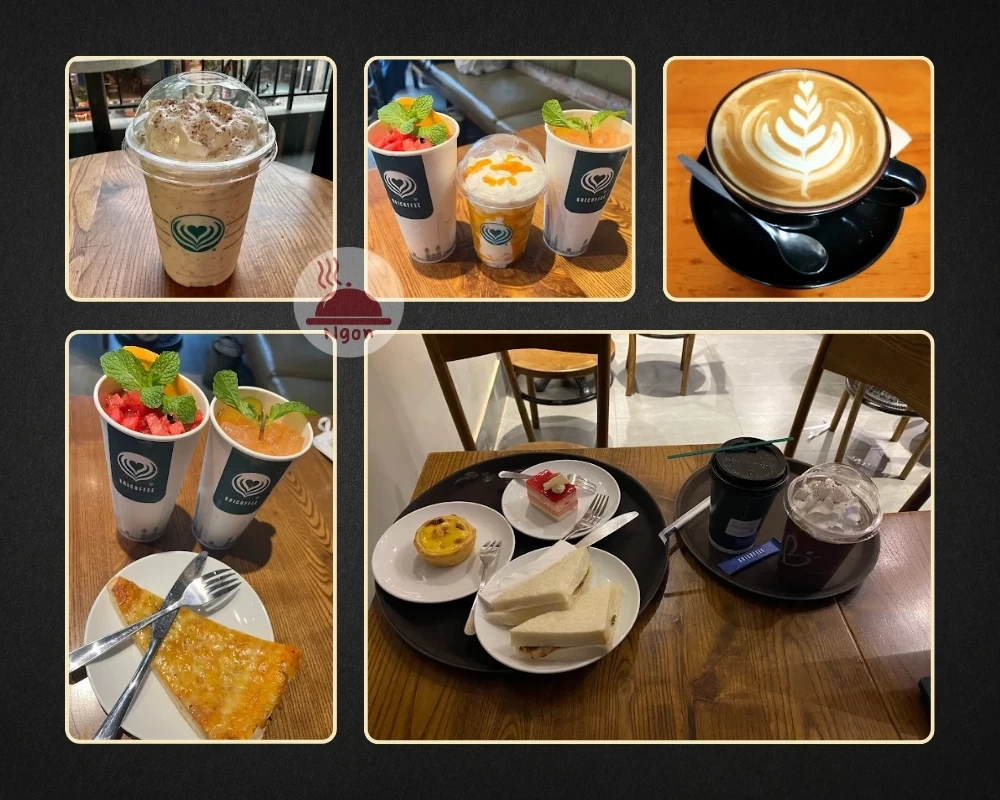 Một số món nước và bánh của quán cafe 24h Bình Thạnh - KAI Coffee