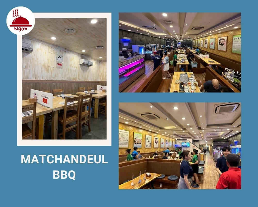 Nhà hàng Matchandeul BBQ có không gian rộng rãi, sạch sẽ, thoải mái