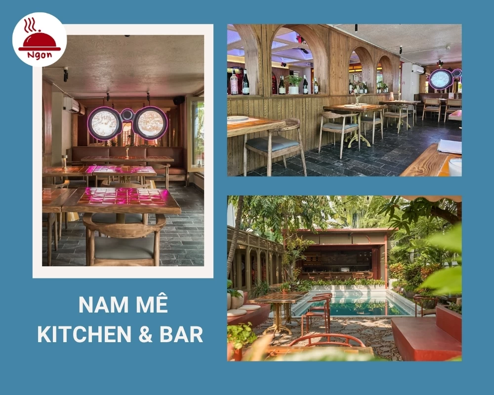Nhà hàng Nam Mê Kitchen & Bar có không gian sạch đẹp, sang trọng