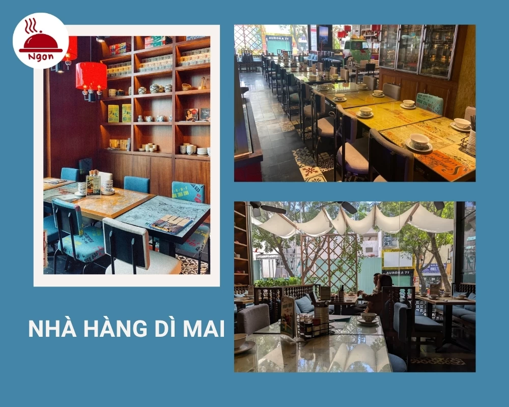 Nhà hàng Dì Mai có thiết kế cổ điển pha lẫn nét hiện đại