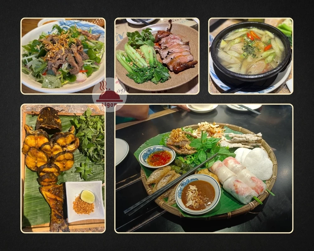Một số món ăn của nhà hàng gia đình quận 1 Dì Mai