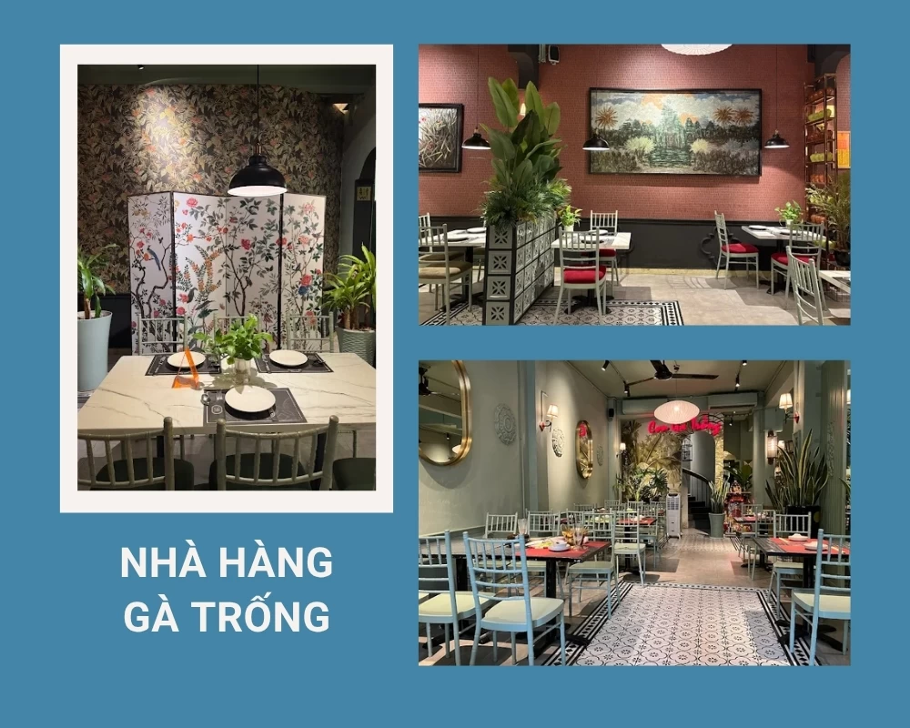 Nhà hàng Gà Trống có không gian đầy tính thẩm mỹ