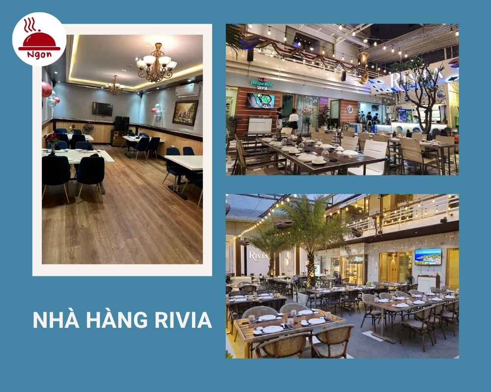 Không gian trong nhà và ngoài trời của nhà hàng Rivia