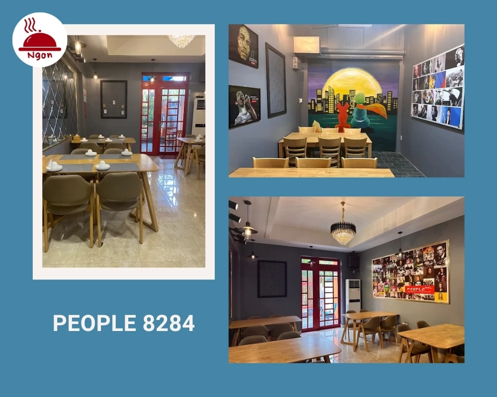 Nhà hàng PEOPLE 8284 được trang trí nhiều tranh ảnh độc đáo