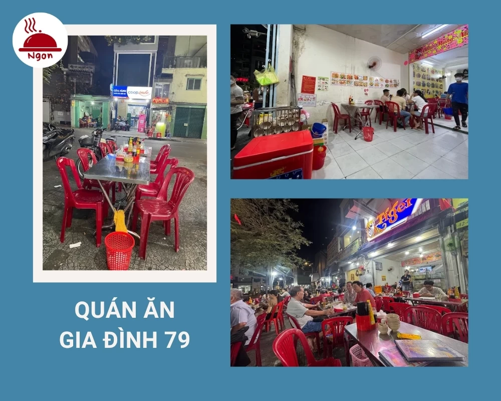 Quán ăn gia đình 79 có không gian bình dân, giản dị