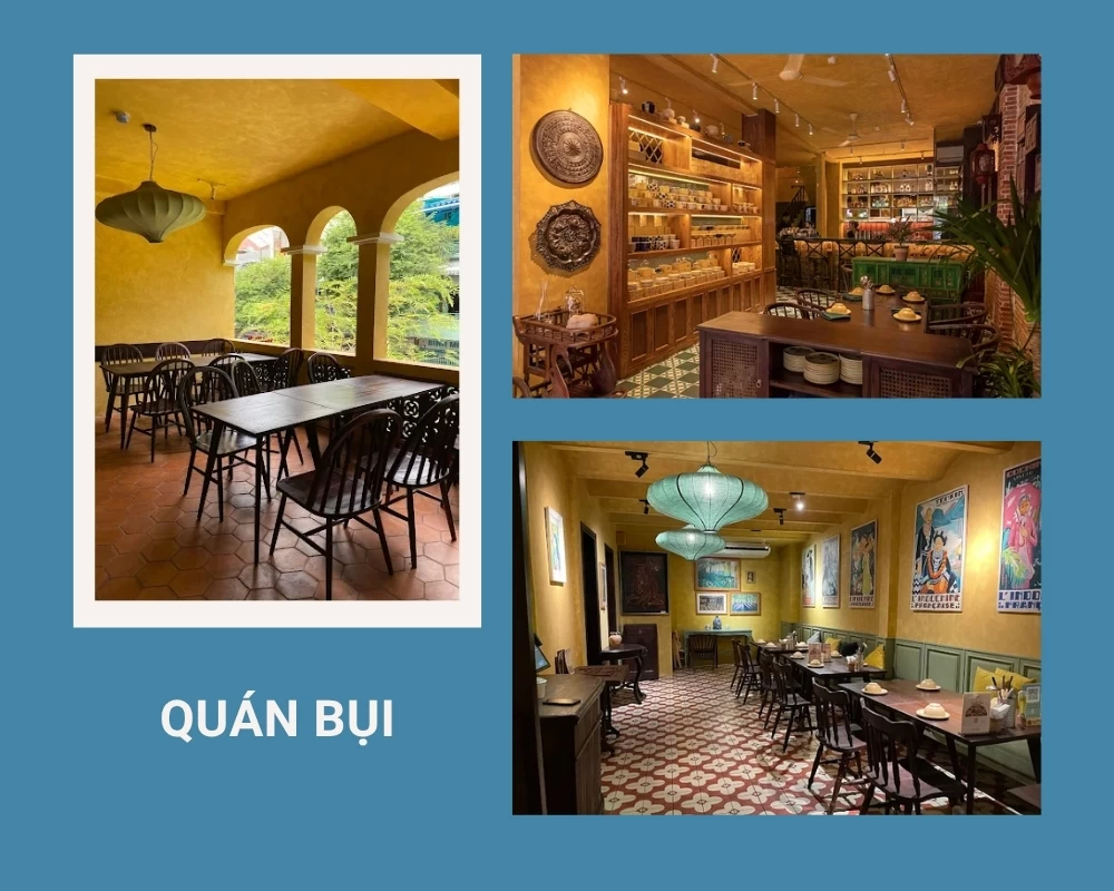 Quán ăn gia đình quận 1 Quán Bụi sở hữu không gian đậm chất phố cổ Hội An