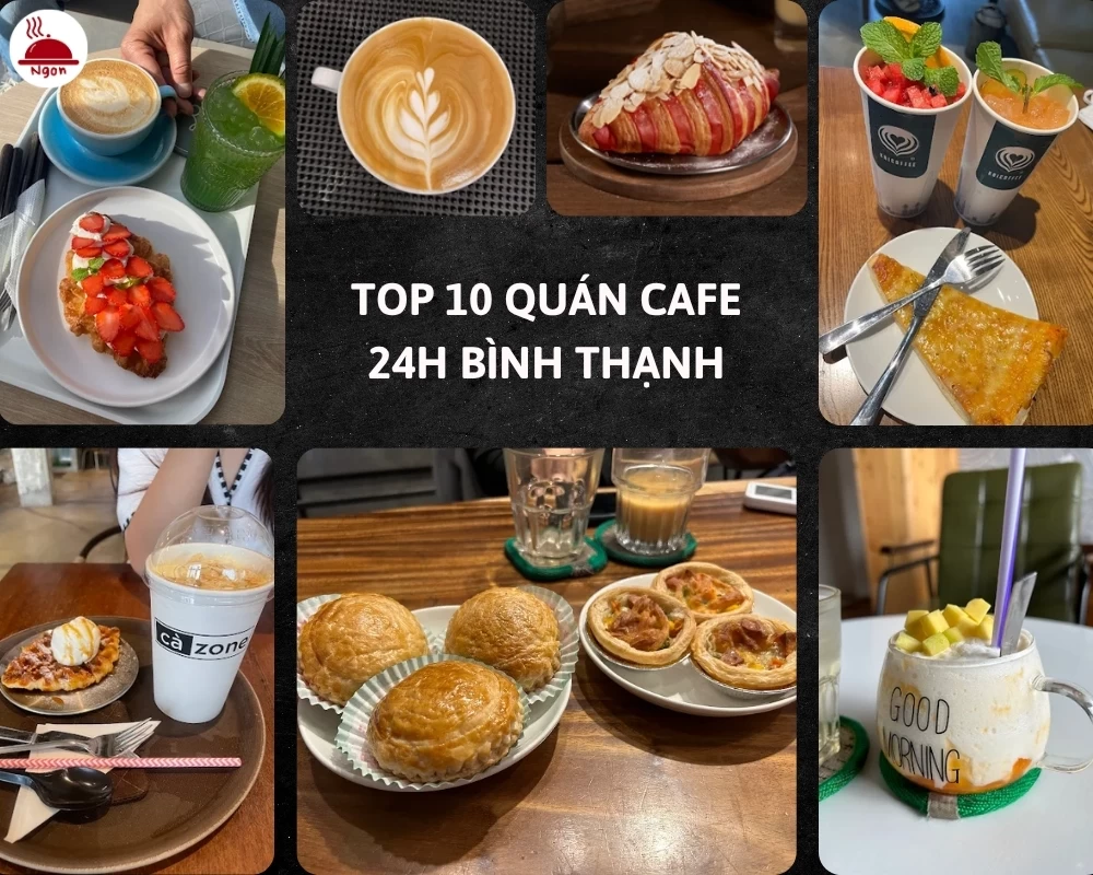 Review không gian, mức giá và chất lượng dịch vụ của top 10 quán cafe 24h Bình Thạnh được dân chạy deadline yêu thích nhất hiện nay.