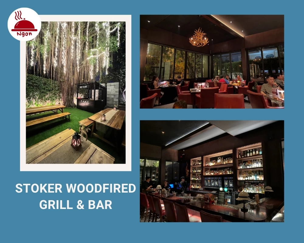 Nhà hàng Stoker Woodfired có không gian sang trọng, yên tĩnh, ấm cúng