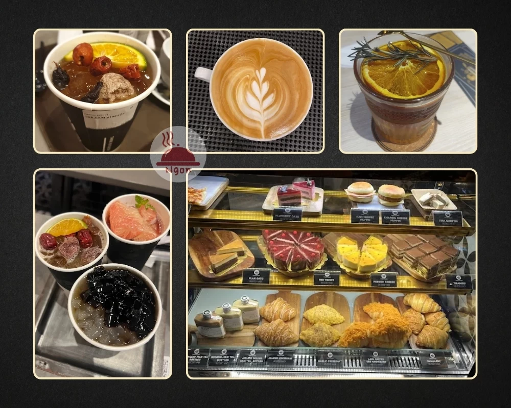 Một số món nước và bánh của quán cafe 24h Bình Thạnh - Three O’clock