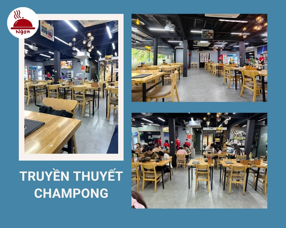 Nhà hàng Hàn Quốc quận 7 Truyền Thuyết ChamPong có không gian rộng rãi, thoải mái