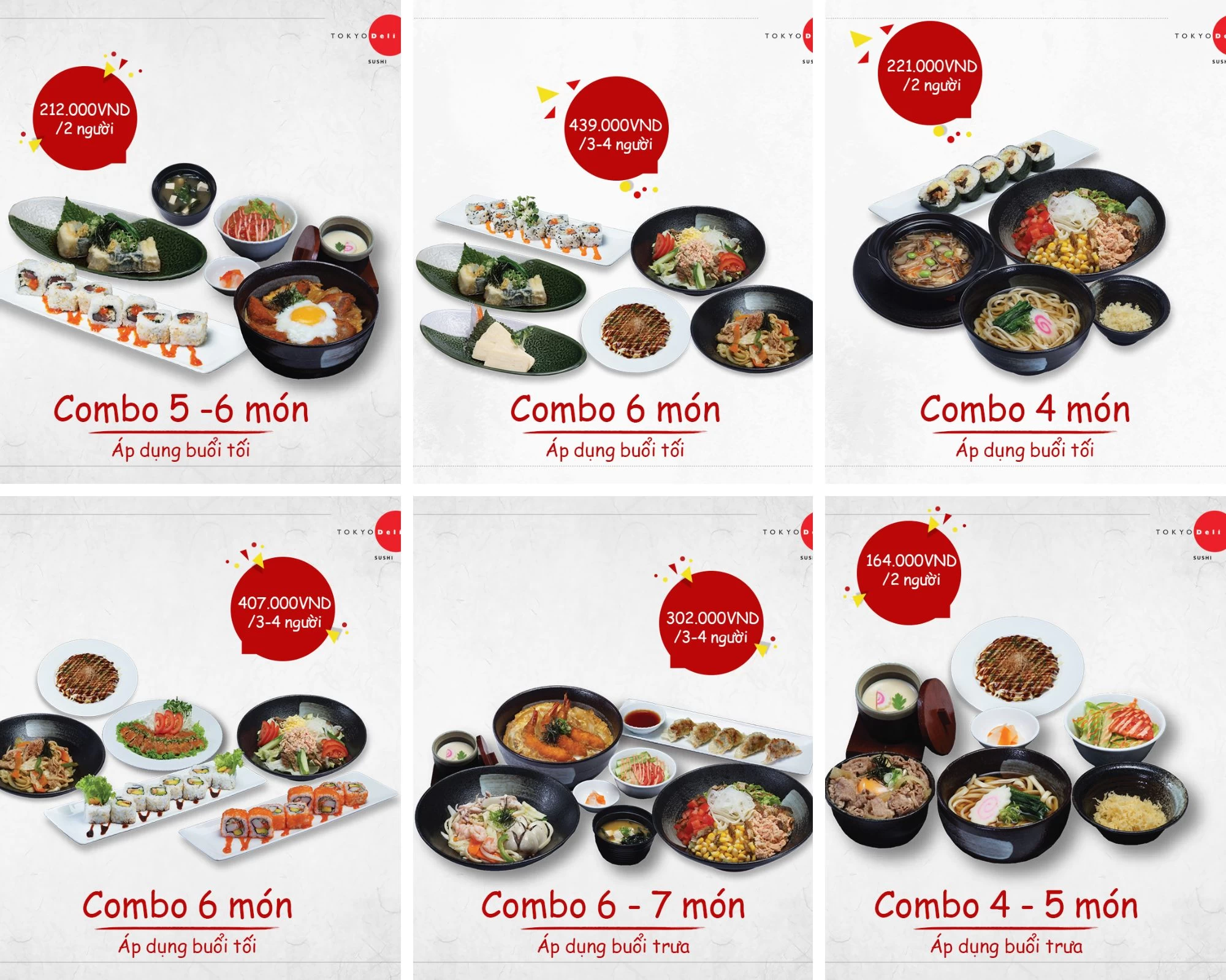 Khám phá các combo hấp dẫn tại Tokyo Deli