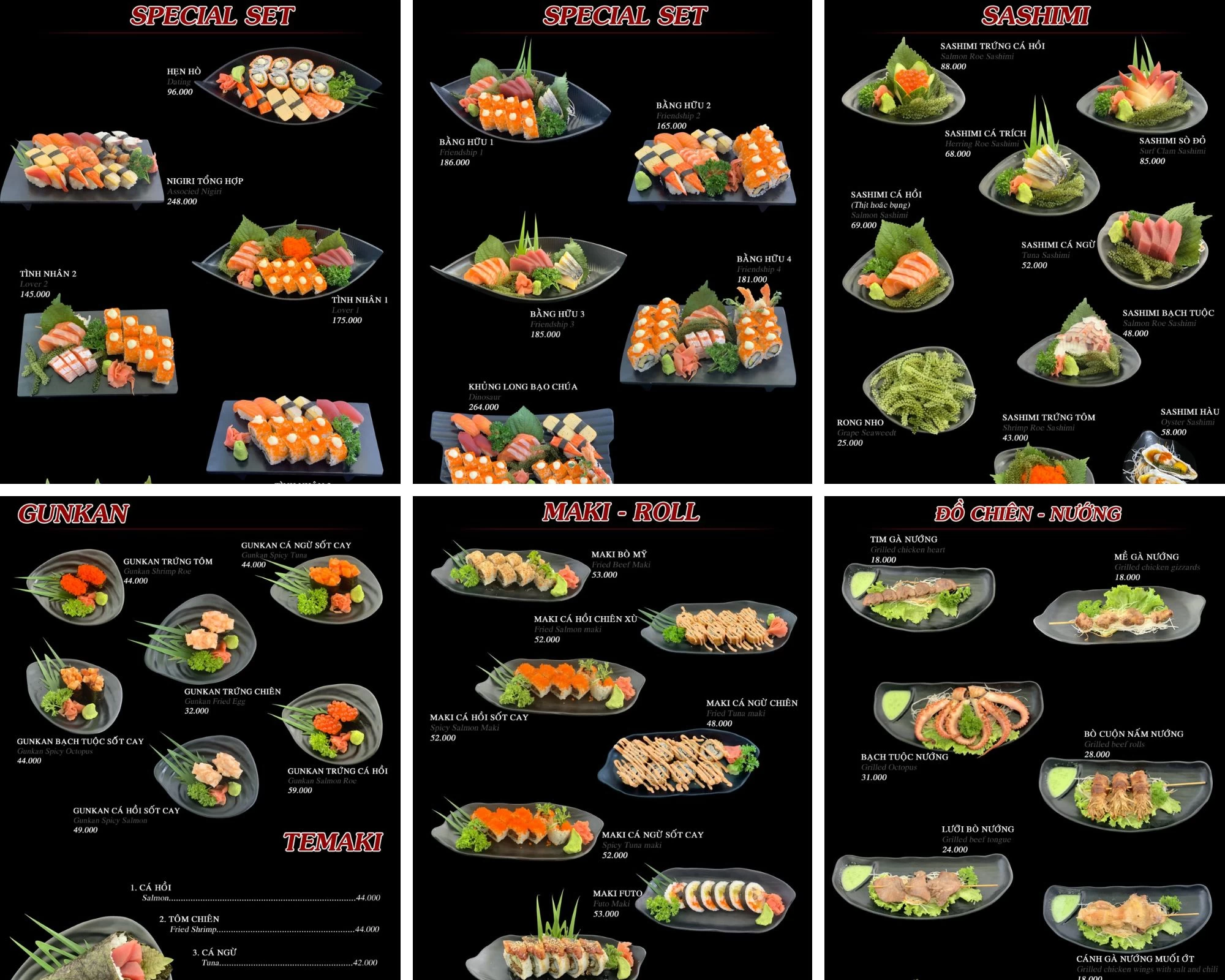 Lựa chọn món ngon dễ dàng với menu phong phú của Sushi 88