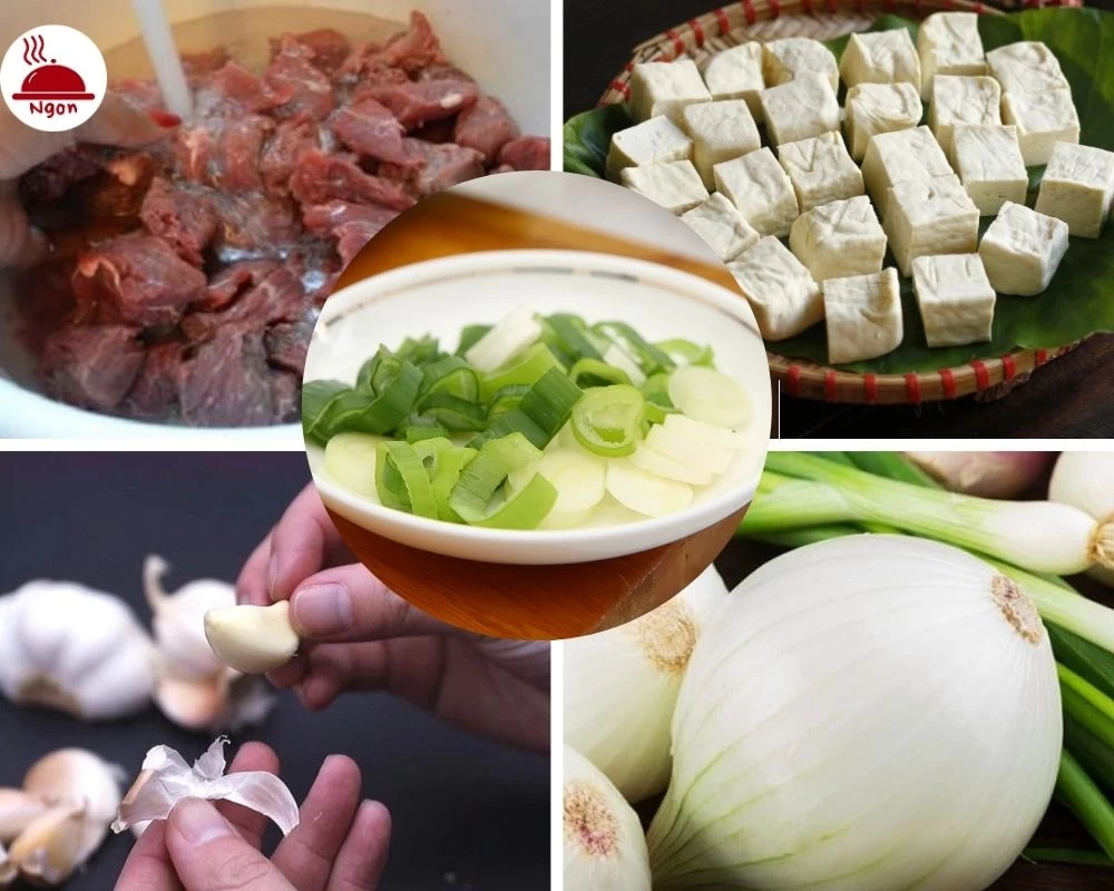 Sơ chế nguyên liệu món kim chi thịt bò