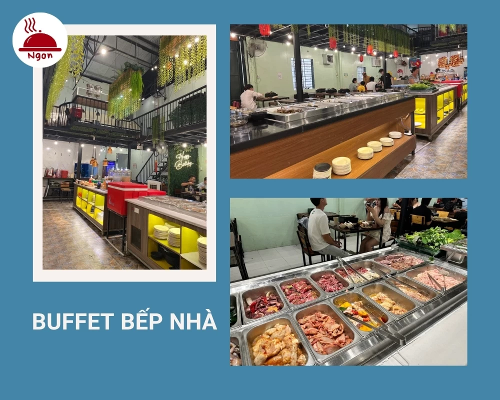 Quán Buffet Bếp Nhà có không gian sạch sẽ