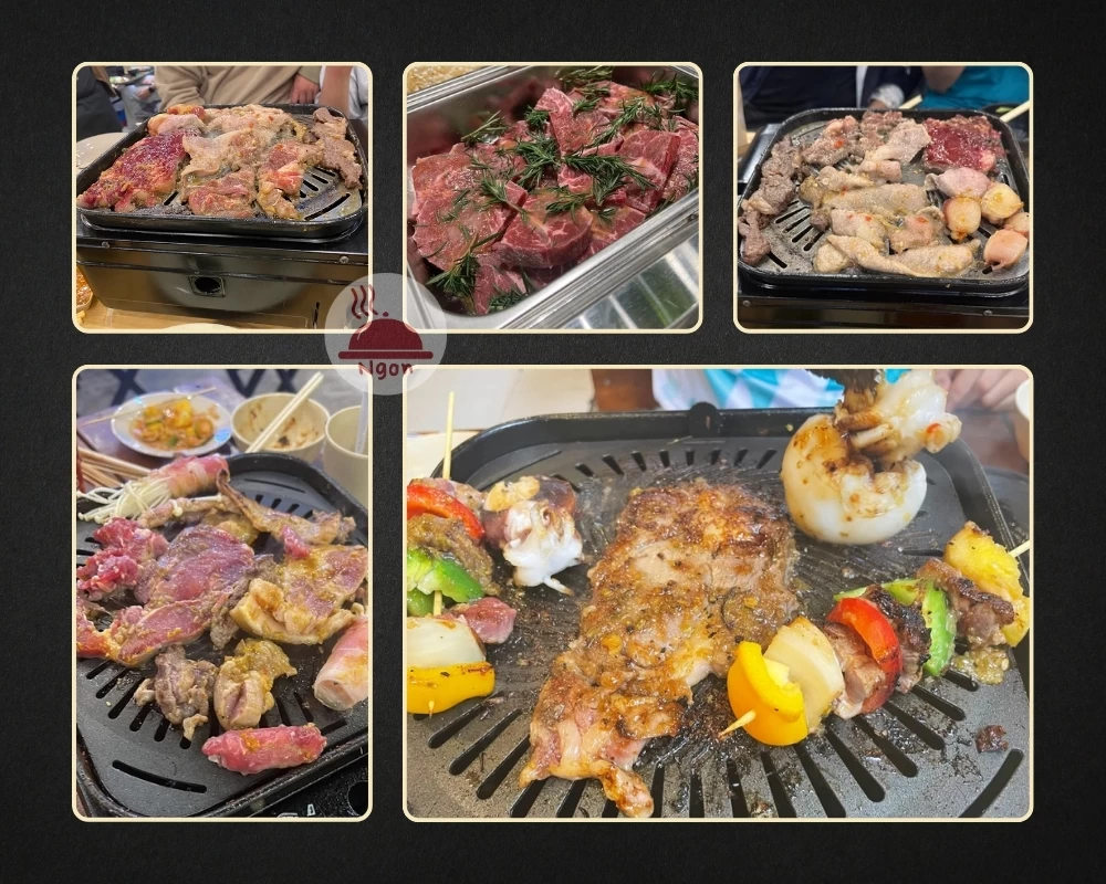 Món bò nướng tại quán buffet bò nướng Tân Phú - Bếp Nhà