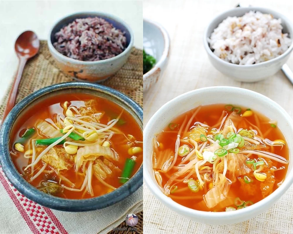 Món canh kim chi giá đỗ