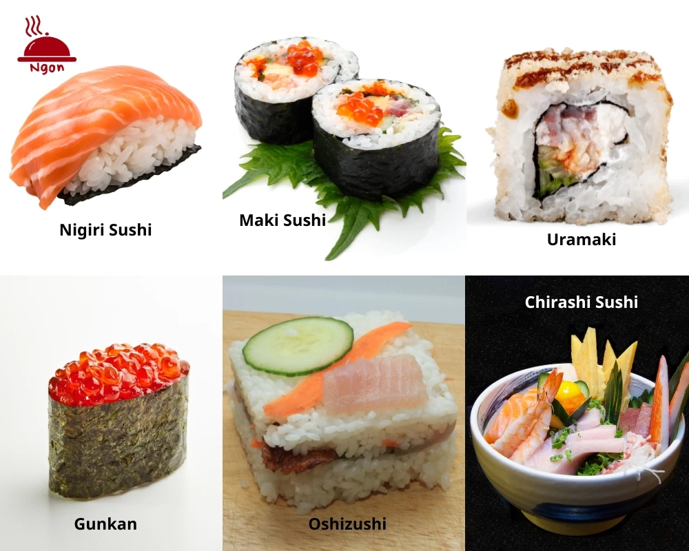 6 loại sushi phổ biến hiện nay