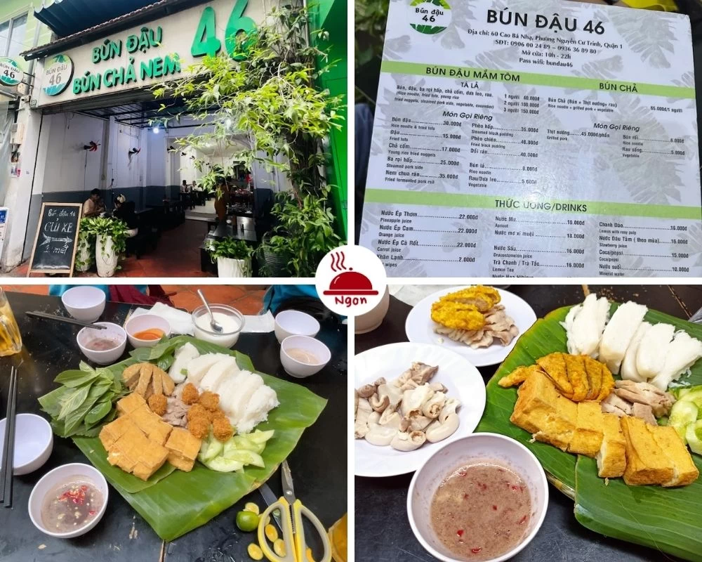 Thưởng thức món bún đậu mắm tôm tại quán Bún Đậu 46