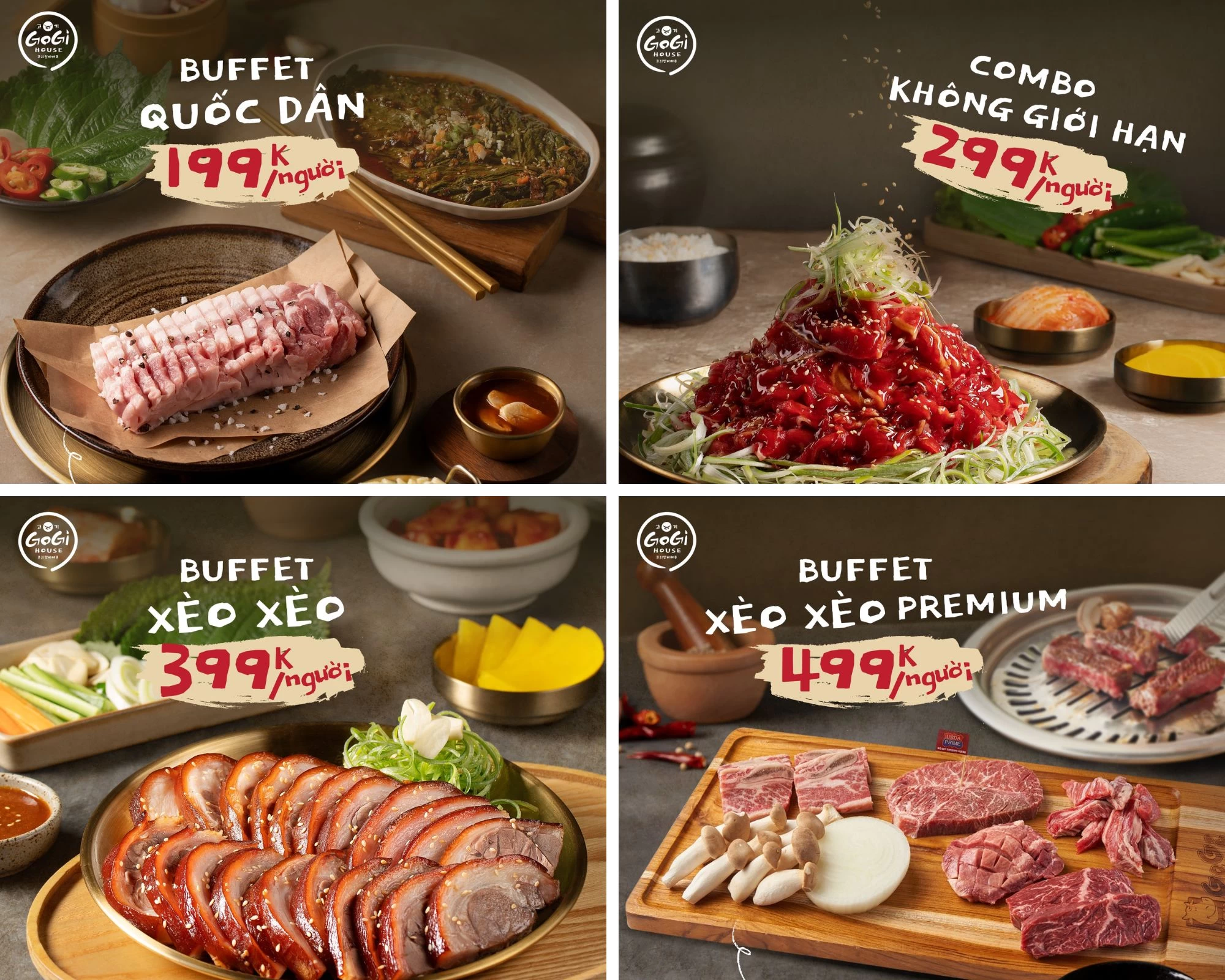 Gogi House buffet quận 6 có đủ combo cho mọi buổi tiệc! Thỏa sức thưởng thức thịt nướng và nhiều món ngon khác