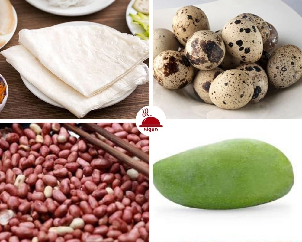 Nguyên liệu làm món bánh tráng cuốn bơ