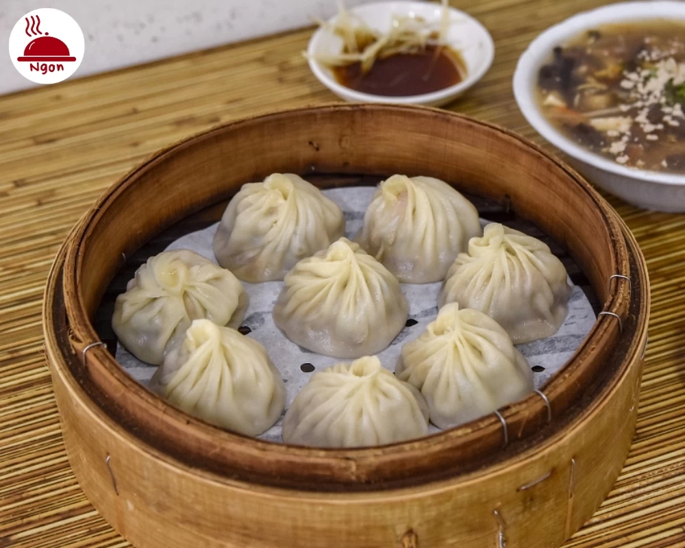 Thành phẩm bánh bao Thượng Hải sau khi được hấp chín
