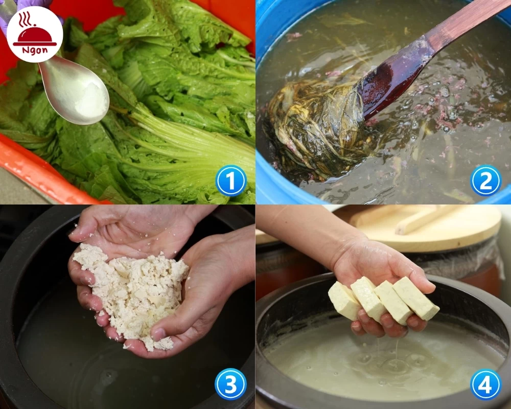 Đậu phụ được ủ lên men trong nước cốt