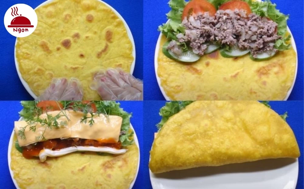 Xếp nhân lên vỏ bánh