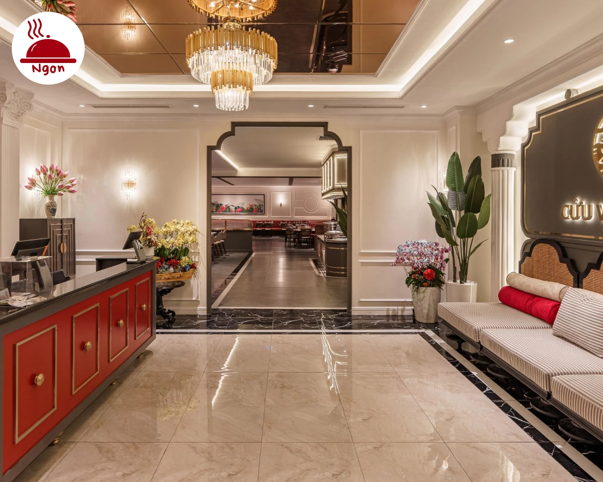 Tận hưởng ẩm thực trong không gian Indochine cao cấp, kết hợp giữa nét cổ điển và hiện đại tại Buffet Cửu Vân Long