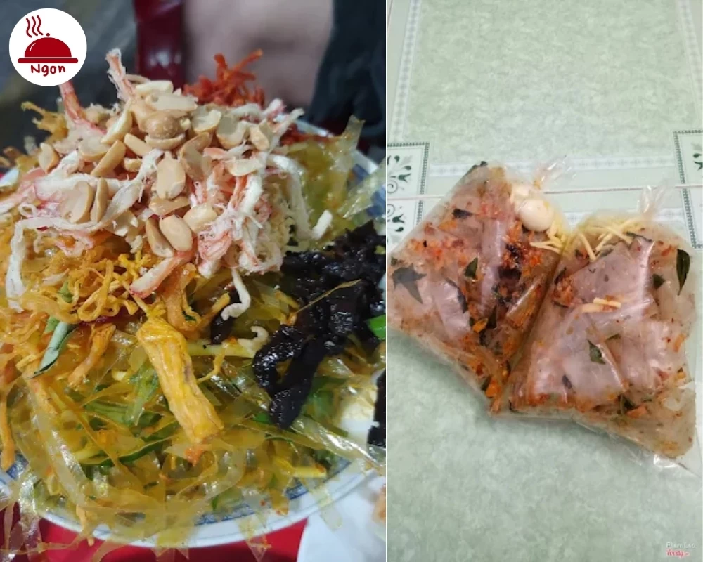 Món bánh tráng trộn của tiệm Bánh Tráng Dì 9