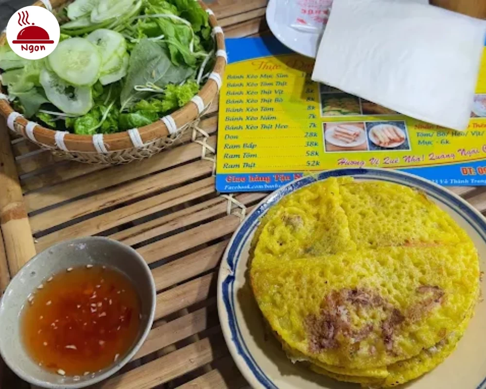 Món bánh xèo của tiệm Bánh Xèo Quảng Ngãi