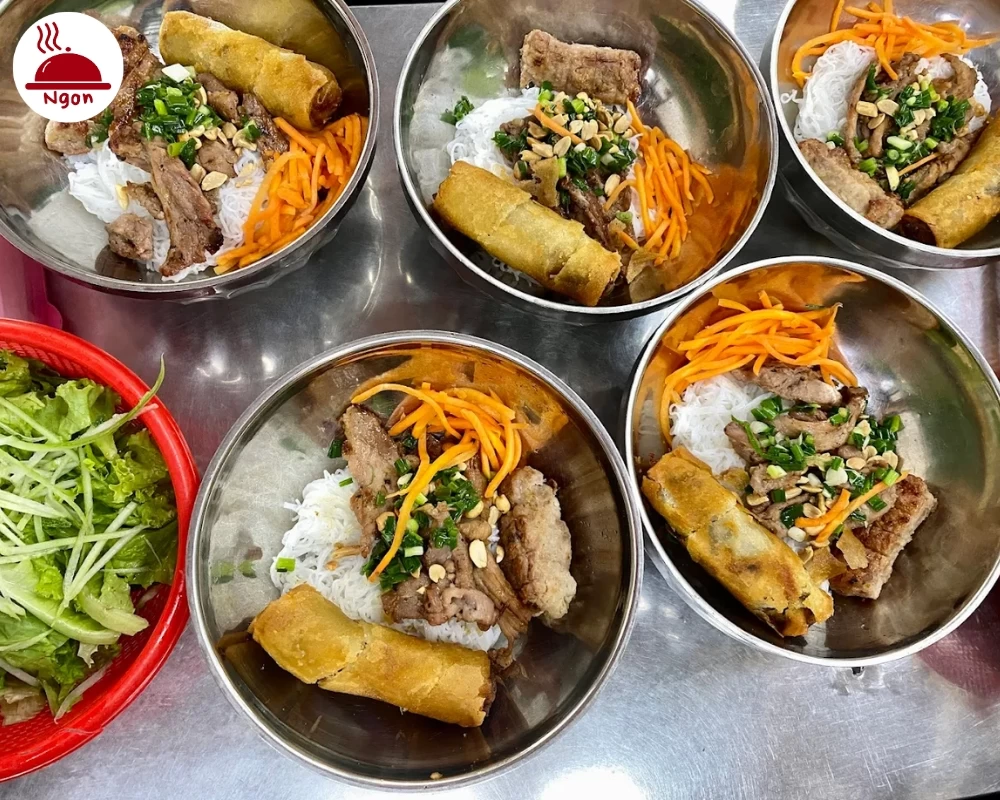 Món bún thịt nướng của quán Bún Thịt Nướng Kiều Bảo