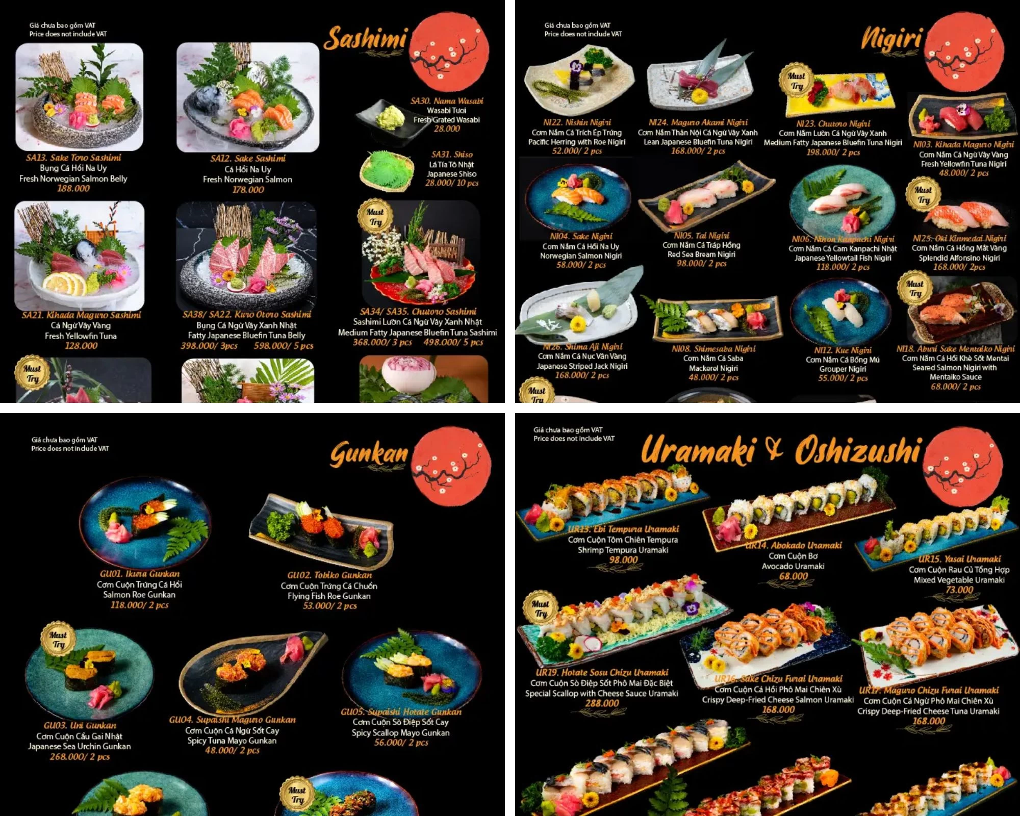 Thưởng thức bữa tối lung linh với những lát sashimi tươi rói trong không gian sang trọng của Matsuri