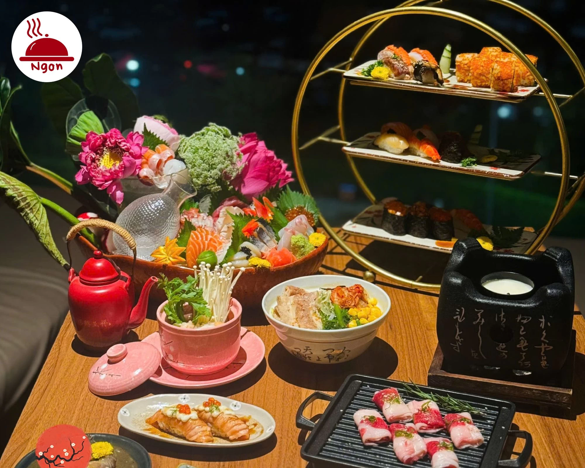 Thưởng thức trọn bộ sưu tập mỹ vị từ sushi, lẩu mini đến bò nướng đá nóng trong không gian ấm cúng tại Matsuri Japanese Restaurant