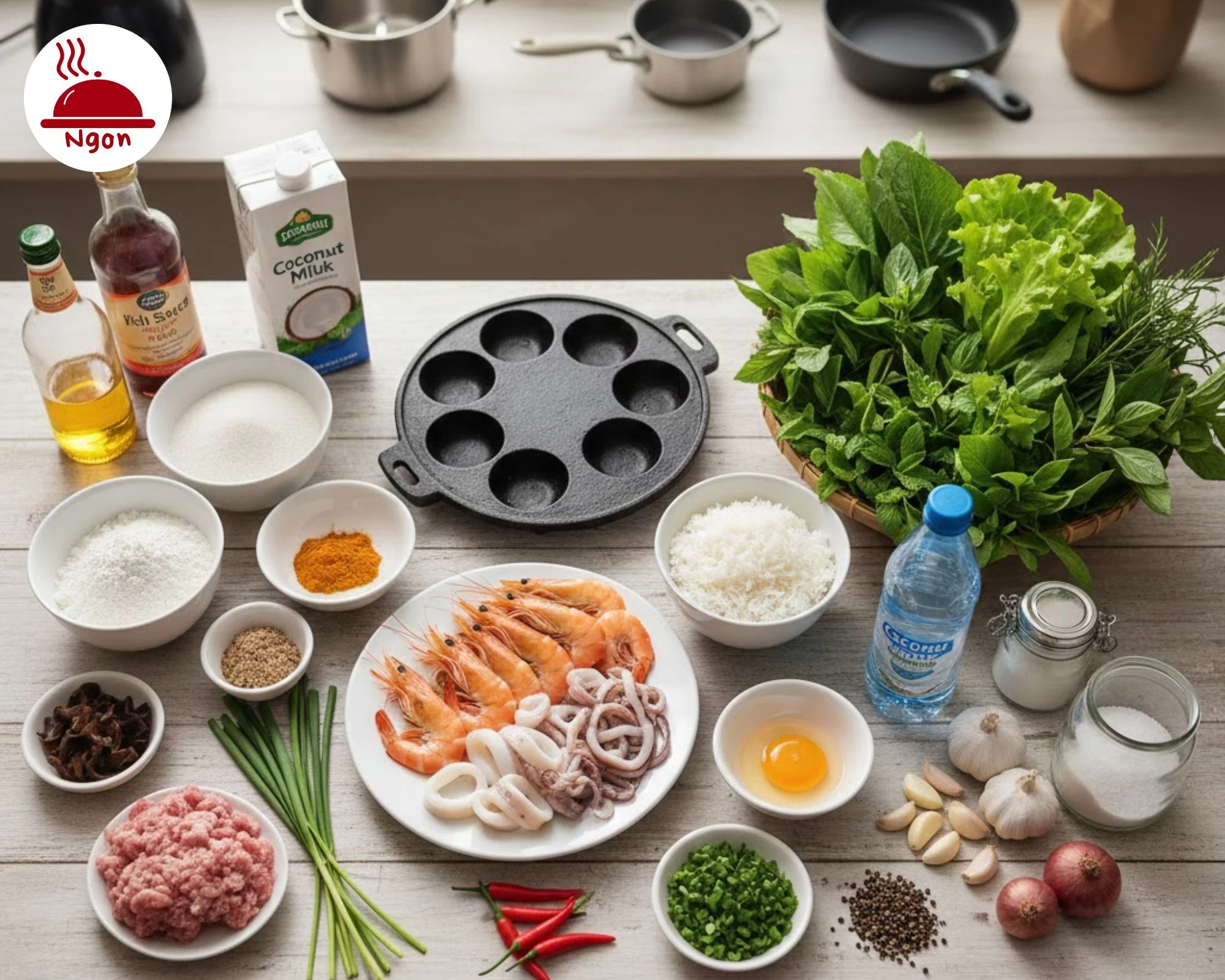 Chọn nguyên liệu làm bánh khọt Miền Tây