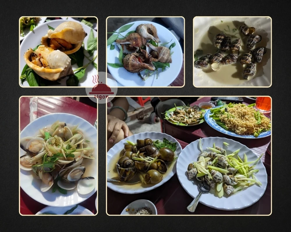 Một số món ăn của quán ốc Bình Thạnh - Ốc An