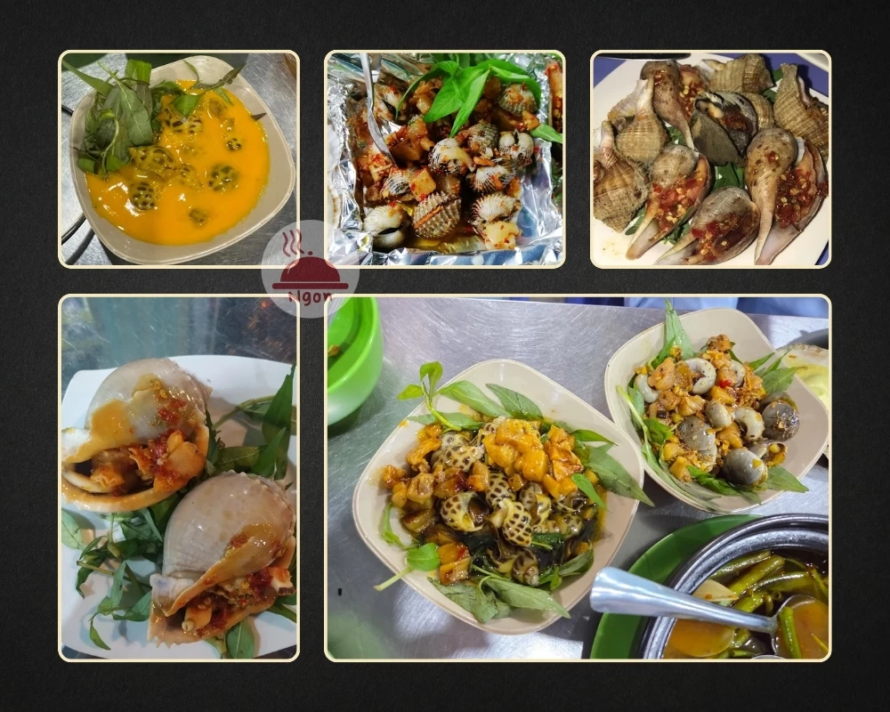 Một số món ăn của quán ốc Bình Thạnh - Ốc Thảo