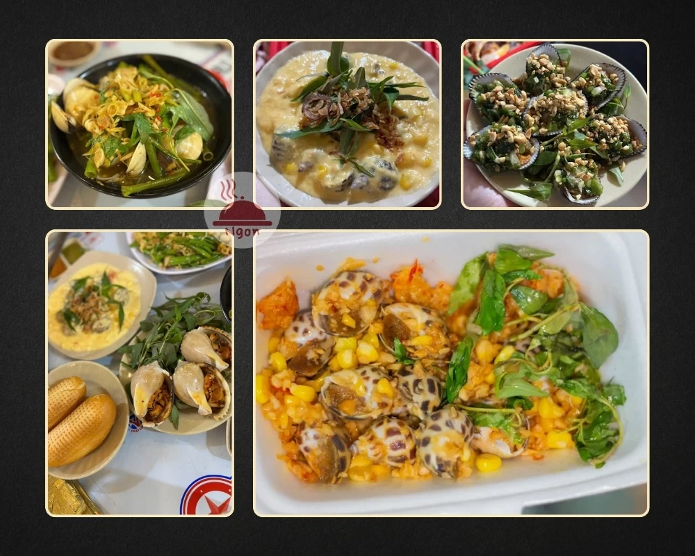 Một số món ăn của quán Ốc Sài Gòn 2