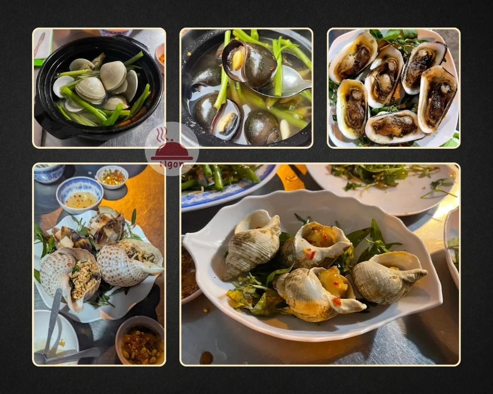 Một số món ăn của quán ốc Bình Thạnh - Ốc Sơn
