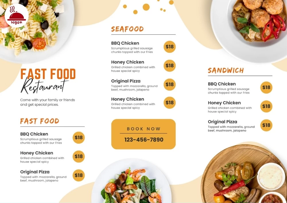 Mẫu menu của xưởng in menu - Xưởng In Vĩnh Trị