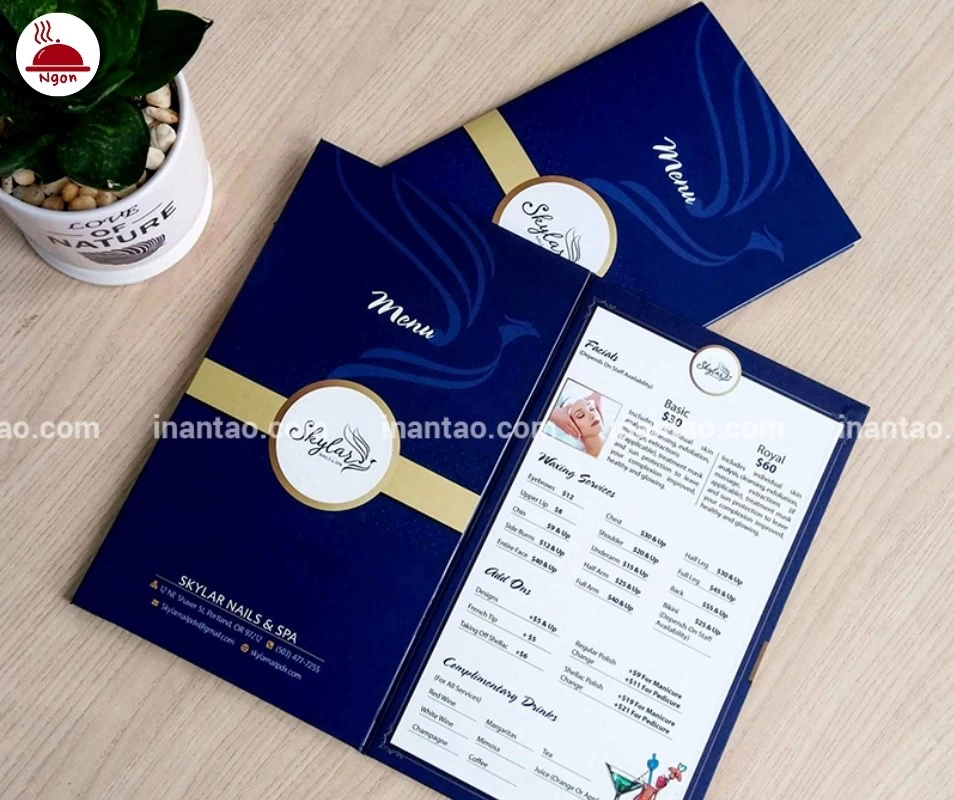 Mẫu menu của xưởng in menu - Xưởng In An Tạo