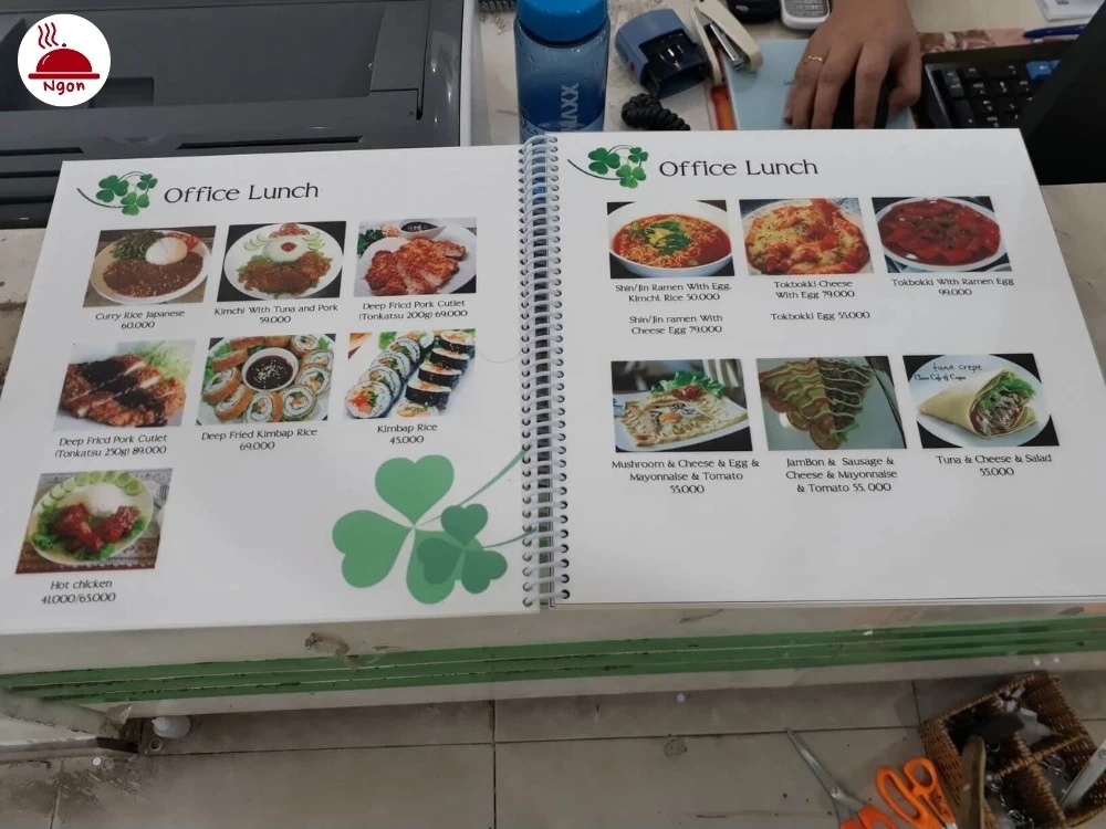 Mẫu menu của xưởng in menu - In Nhanh Siêu Việt