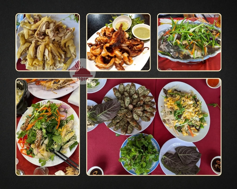 Một số món ăn của quán nhậu Bình Thạnh - Quán Gió Sông