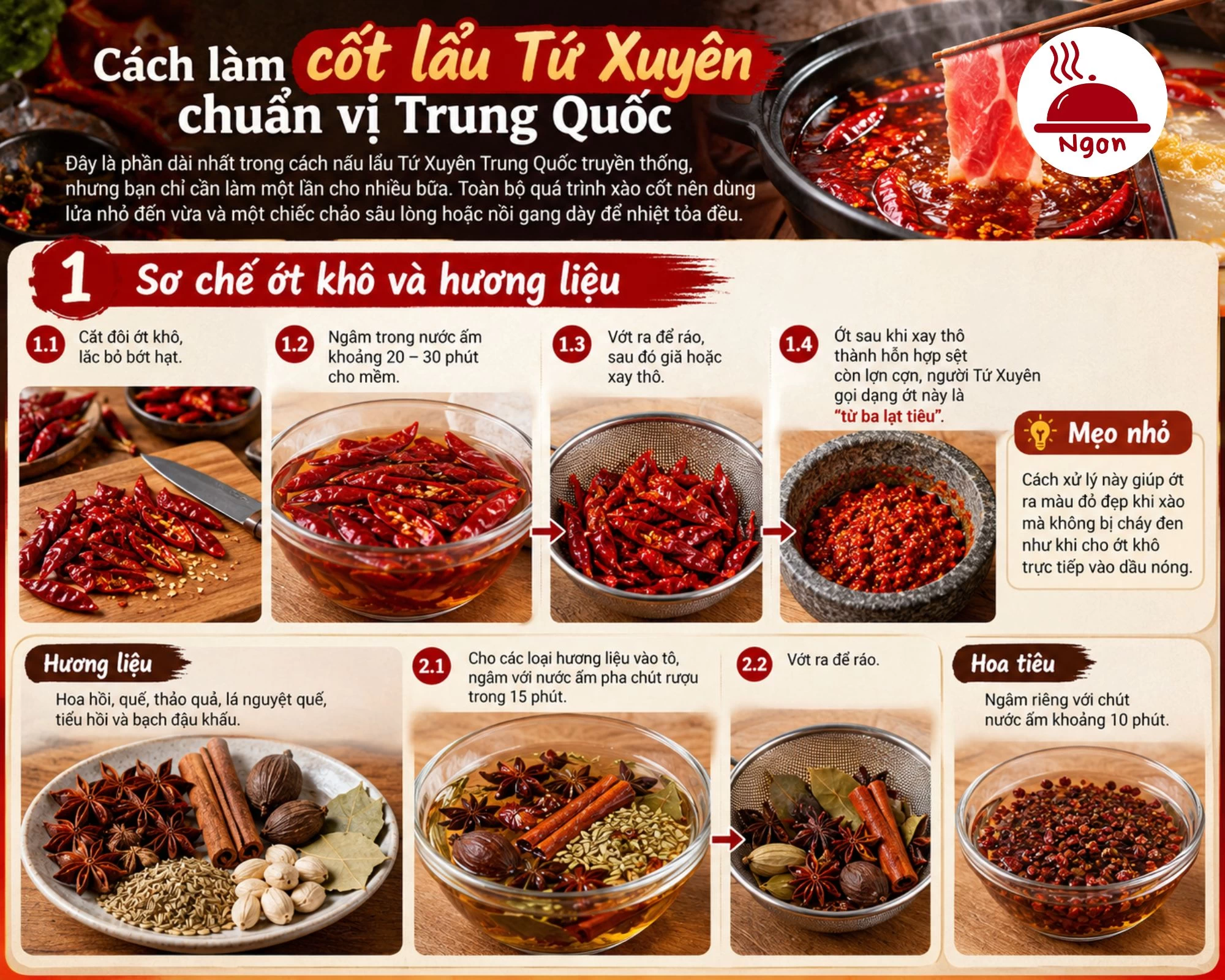 Sơ chế ớt khô và hương liệu